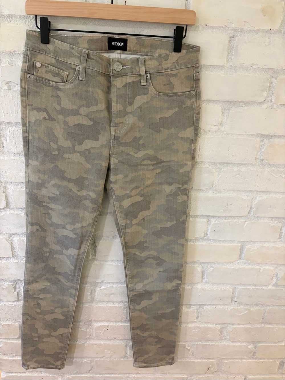 Hudson Nico mid-rise super skinny ankle jeans Camouflage